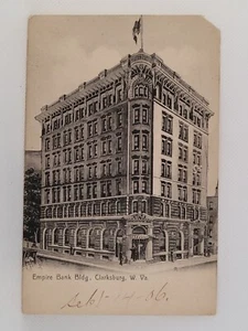 Postkarte Empire Bank Gebäude Clarksburg West Virginia UDB - Bild 1 von 2