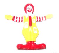Vintage Ronald McDonald's 4" Clown Rubber Figure Toy Golden Arches Gift Card Ofr