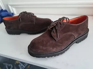 Trickers Linda Brown Suede Derby Women's Shoes Vibram Sole Size UK 8 NEW - Picture 1 of 16