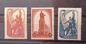 RUSSLAND 1938 MI 581-83 POSTFRISCH PARIS 1937 AUSSTELLUNG AUSSTELLUNGSSCHILD SS! - Bild 1 von 2