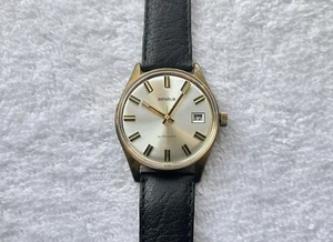 Reloj Pulsera Benrus Vintage Automático Chapado en Oro Ajuste Rápido Fecha - Imagen 1 de 10