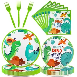 96 Pcs Dinosaur Party Supplies Dinosaur Theme Birthday Party Decoration Inclu... - Picture 1 of 7