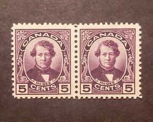 Stamps Canada Mint: #146 5c violet Thomas D'Arcy McGee pair VF MH - Picture 1 of 1