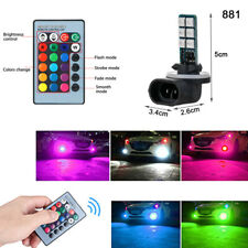 2Pcs RGB Multi-Color 881 5050 LED Bulb Car Headlight Fog Light + Remote Control