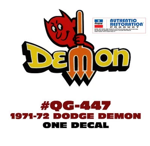 QG-447 1971 1972 DODGE - DEMON with PITCHFORK DECAL - ONE DECAL - Foto 1 di 1