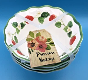 Primrose Vintage MELAMINE Strawberry Fields 4.5" Dessert Bowls (SET OF 4) NEW - Picture 1 of 5