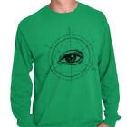 Eye Providence Illuminati Conspiracy Symbol Long Sleeve Tshirt Tee for Adults