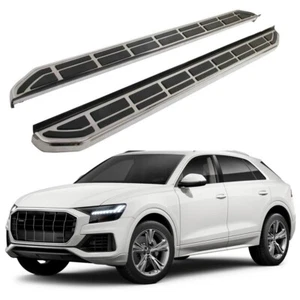 2PCS Running Boards Side Steps Nerf Bars Fits For Audi Q8 2019 2020 Fixed Steps - Picture 1 of 8