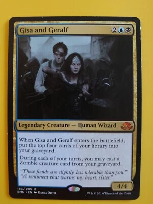 MTG Card.  Gisa and Geralf  Mythic Human Wizard Eldritch Moon - Image 1 of 3