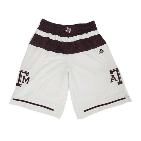 Texas A&M Aggies Adidas Men's Primary Logo White Basketball Performance Shorts Cover