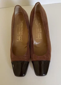 Volpato Venezia Vintage Leather Square Toe Brown Pump - Picture 1 of 10