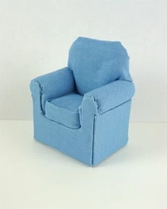 Puppenhaus Miniatur Handwerker HALF Maßstab 1:24 Stuhl, jeansblau - Bild 1 von 1