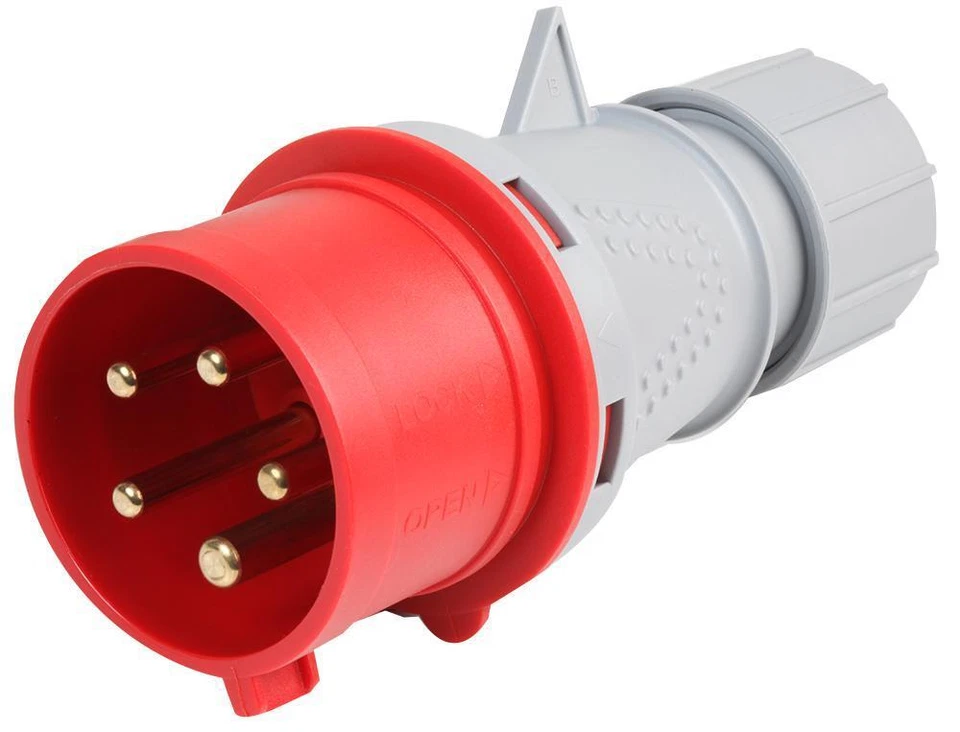 PRO ELEC - 32A, 400V, Cable Mount CEE Plug, 3P+N+E, Red, IP44 - Image 1 of 1