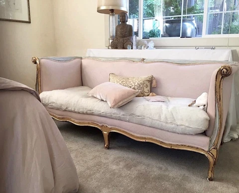 French Style Sofa Quality Hand painted w/gold leaf Dropped Price by $500!! Cover