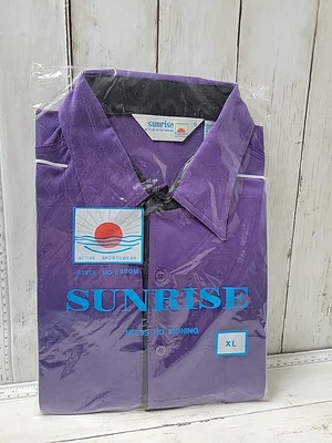 Camisa polo vintage Sunrise Active ropa deportiva púrpura manga corta para hombre talla XL  Foto 1 de 2