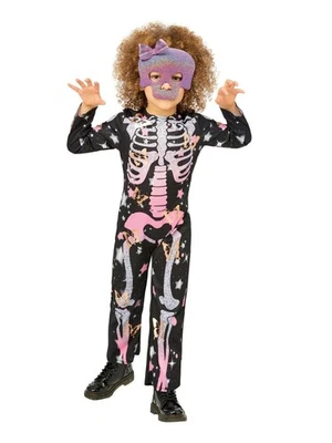 Smiffys Skeleton Rose Gold Sparkle Costume (Size M) - Imagen 1 de 4