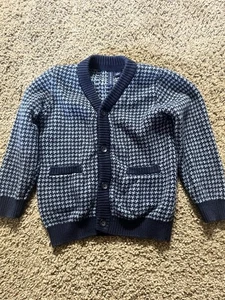 Janie and Jack Jungen Strickjacke blau Hahnentritt 3T - 001116 - Bild 1 von 5