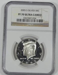 2005-S Kennedy Silver Half Dollar CERTIFIED NGC PROOF 70 ULTRA CAMEO - Picture 1 of 4