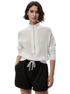 Varley aurora half-zip knit sweater in White - Picture 1 of 6