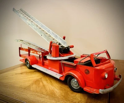 Camión de bomberos vintage Doepke American LaFrance escalera aérea Rossmoyne juguete años 50 Foto 1 de 4