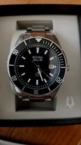 (2) Bulova Marine Star Mens 43mm Watches 100m w/ Box Manual, One Not Working. - Picture 1 of 7