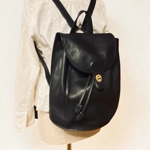 Vintage Coach US Duty Free Bag Daypack 9943 Black Glovetanned Leather USA - Bild 1 von 20