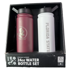 Juego de botellas de agua aisladas al vacío de acero inoxidable de doble pared FSU Florida 24 oz - Imagen 1 de 3