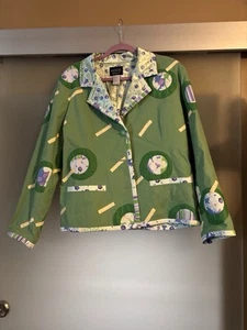 NEW Koos of Course Linen Blend Blazer Women’s Large Green Art To Wear Jacket - Picture 1 of 6