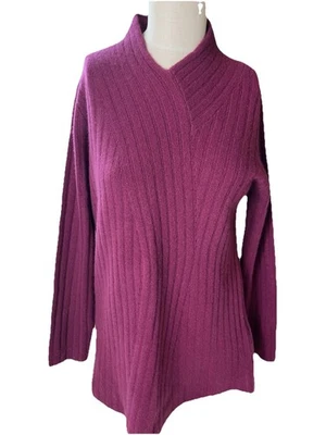 Suéter Soft Surroundings Mediano M Vino/Ciruela/Púrpura Manga Larga 100% Cachemira Foto 1 de 4