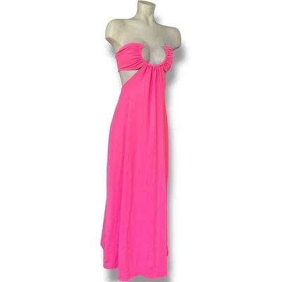 Vestido largo Susana Monaco u alambre recortado en rosa impactante talla XS Foto 1 de 4