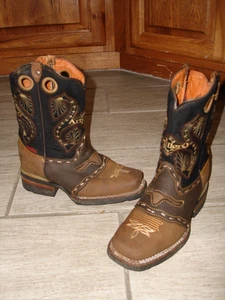 Botas Artillero Botines Cuero Bordado Marrón Para Mujer Talla 5 Juvenil Talla 3 - Imagen 1 de 8