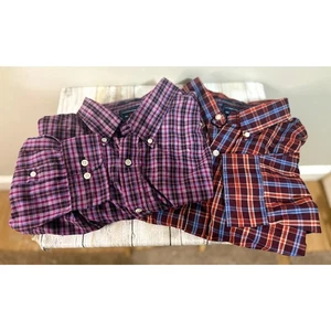 Saddlebred Herren Big Tall Langarm kariert Button Down Paket Größe 2XLT - Bild 1 von 7