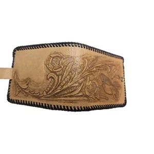 Vintage Hand Tooled Mens Leather Wallet New - Picture 1 of 2