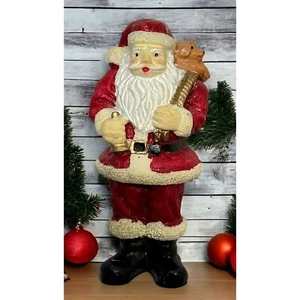 Santa Claus Vintage Refrigerator Magnet Christmas Bell Ringer with Puppy - Picture 1 of 6
