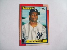 DEION SANDERS 1990 TOPPS  #61 NEW YORK YANKEES MLB BASEBALL ***READ***