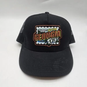 Sombrero de camionero Zac marrón banda malla Snapback OS adulto negro Georgia parche de arcilla - Imagen 1 de 6