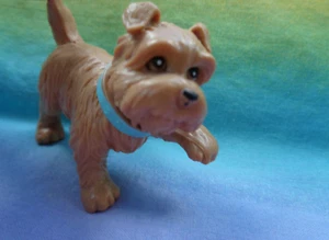 Mattel Barbie or Loving Family Dollhouse Lt. Brown Puppy Dog Figure Blue Collar - Picture 1 of 4