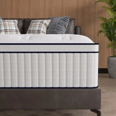 12"14" Mattress in a Box Twin Full Queen King Size Hybrid Spring Gel Memory Foam - Image 1 of 4