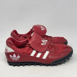 Adidas Baseball Softball Cleats Shoes Mens 11 Red White Leather Vintage - Picture 1 of 22
