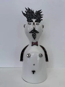 Elegance Futuro D'arte Opera Unica Scultura in Ceramica Dipinta a Mano 20x47 - Foto 1 di 1