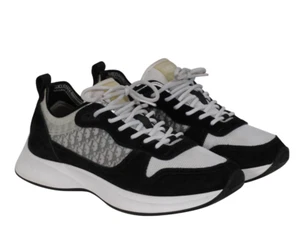 Sneakers Dior uomo B25 oblique runner US 9 EU 42 nero bianco maglia bassa scamosciata - Foto 1 di 11