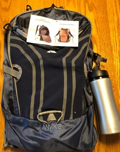 Ozark Trail Anvik2 24L Hiking Backpack with Water Bottle Navy Blue With Gray NWT - Picture 1 of 12