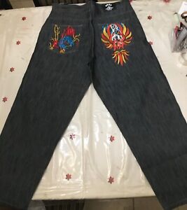 blac label Classic Fit Jeans 42x32 Embroidered Graphic