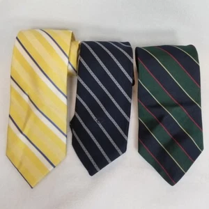 Men's Striped Neckties Lot of 3 Chaps Oscar de la Renta Bert Pultizer - Picture 1 of 6