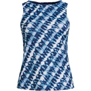 Lands' End Women's Chlorine-Resistant High Neck Tankini Top (DD-Cup) - Picture 1 of 3