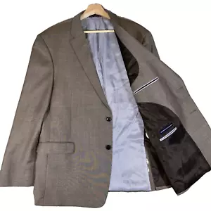 Tommy Hilfiger Mens Sport Coat Tan Two Button Blazer Size 46 100% Wool - Picture 1 of 12