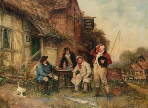 Frank Moss Bennett Crikey 1931 Friends Tales of Fishing Fine Art Print 17" x 22" - Picture 1 of 1