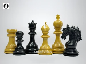 Juego único de piezas de ajedrez de lujo Arthur de 4,6" - madera de ébano triple ponderado - Imagen 1 de 7
