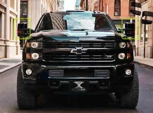 Painted Black Tow Mirror Cover Set Fits 14-19 Chevrolet Silverado 1500 2500 3500 - Bild 1 von 4