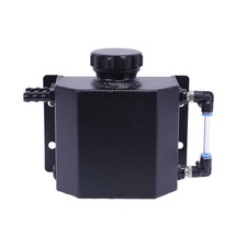 Universal Car Engine Oil Catch Can Reservoir Tank 1L Aluminum With Cap Black